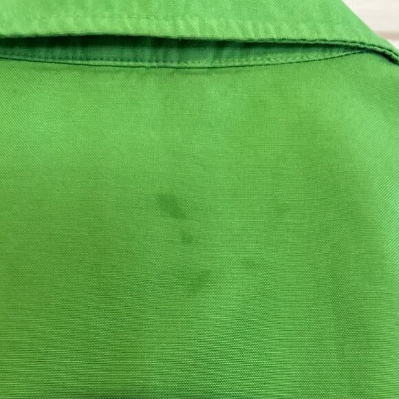 Large Cotton Eddie Bauer Jacket in Chartreuse! Heavy cotton with pockets - Picture 5 of 5